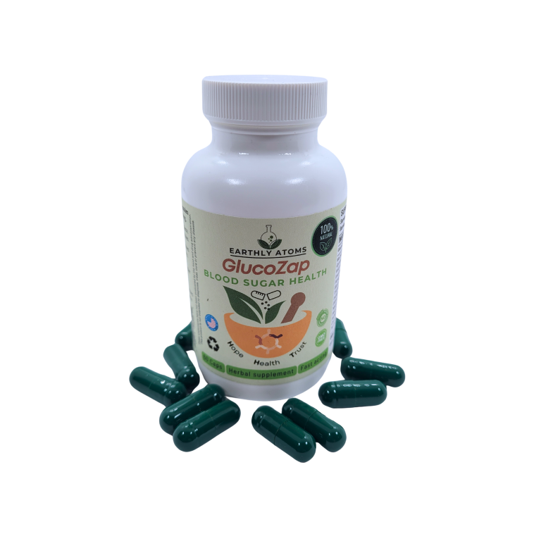 GlucoZap by Earthly Atoms – 100% Natural Blood Sugar Support Supplement – 18 Herbal Ingredients, Glucose Balance – 60 Capsules - Image 2